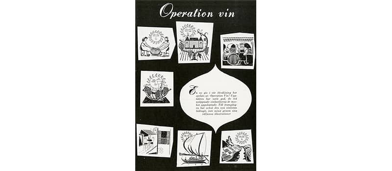 Operation Vin har inletts Ur personaltidningen Bouquet nr 1 1957 Deponent: Systembolaget / Systembolaget AB; Motiv-ID: DA-2015-090616-SYS000921